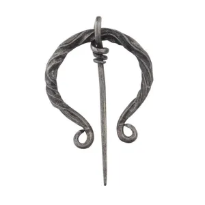 Ailiessy Unique Medieval Cloak Shawl Brooches Pins Personalized Viking Bar Horn Badges Pins Geometric Penannular Broaches for Women Buckle Cape Clasp Pin silver