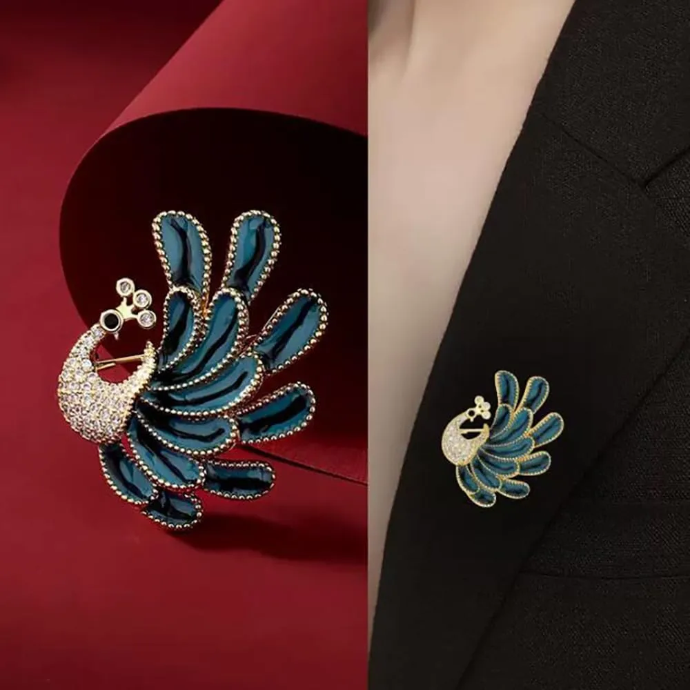Animal Brooch Pins Set Women Vintage Crystal Enamel Pin Rhinestone Peacock Bee Fish Bird ladybird Cat Retro Insect Shape Pins Jewelry for Men Christmas Mother's Day Xmas Gift