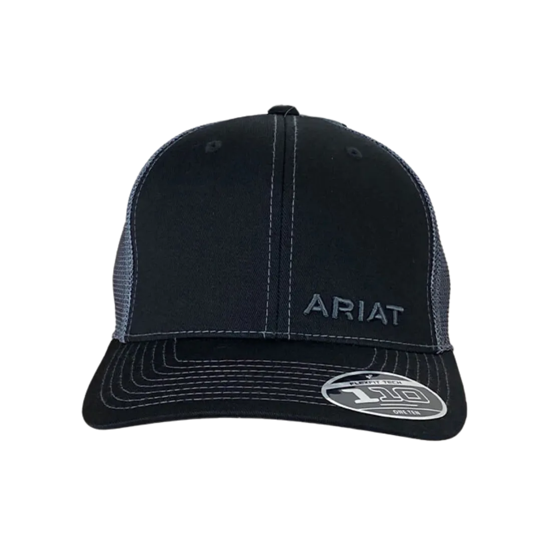 Ariat M&F Flex Fit Black and Grey Mesh Logo Cap