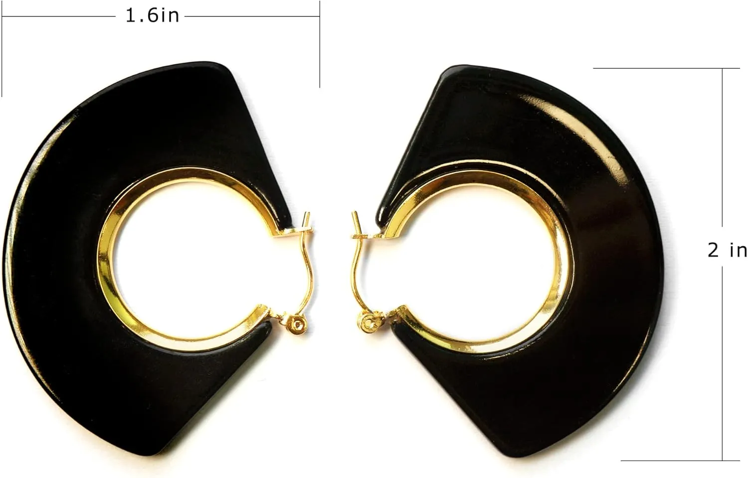 Black White Earrings for Women Teen Gifts Gold Plated Dangle Drop Fashion Geometric Statement Jewelry