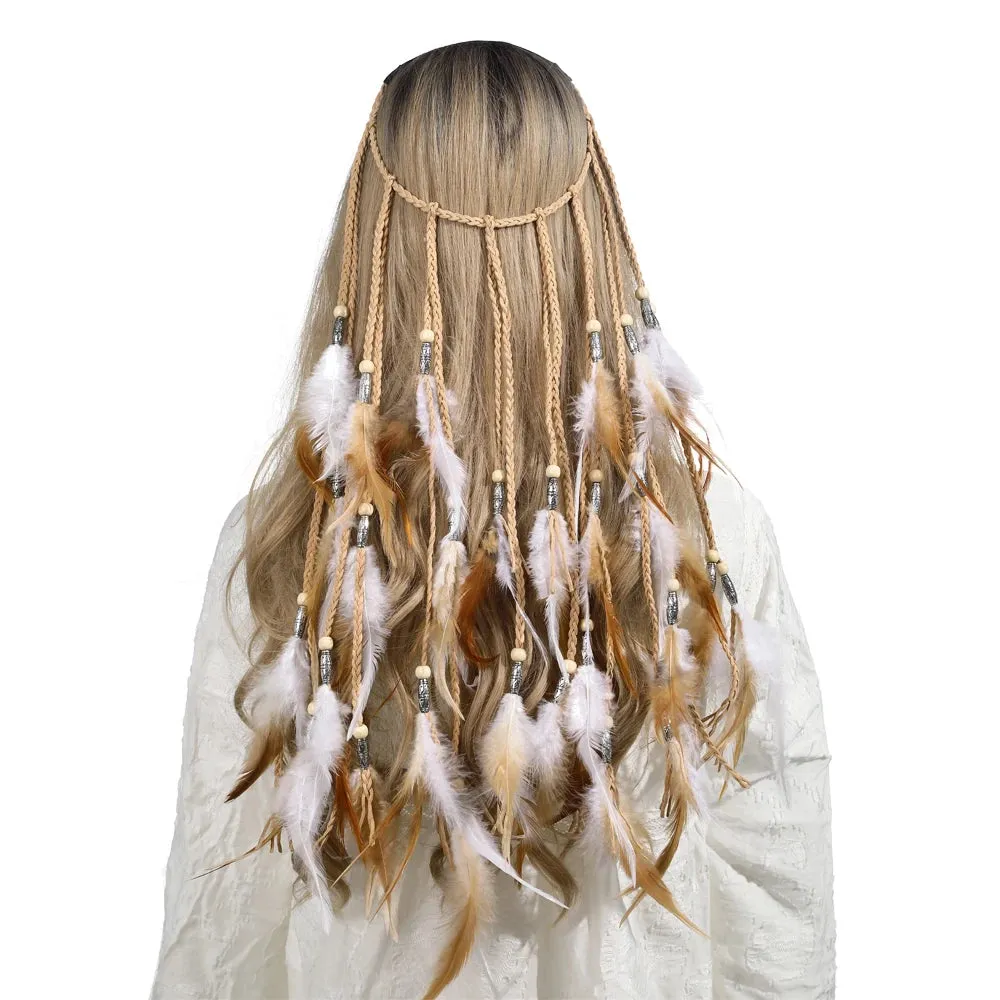 Bohemian Feather Headband Hair Bands Boho Festival Hair