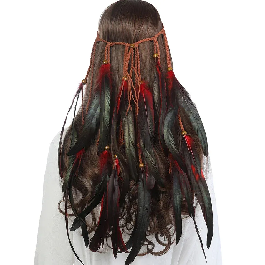 Bohemian Feather Headband Hair Bands Boho Festival Hair