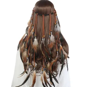 Bohemian Feather Headband Hair Bands Boho Festival Hair