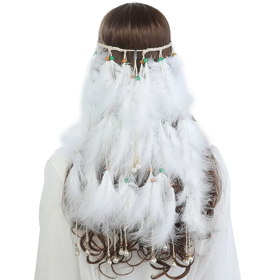Bohemian Feather Headband Hair Bands Boho Festival Hair