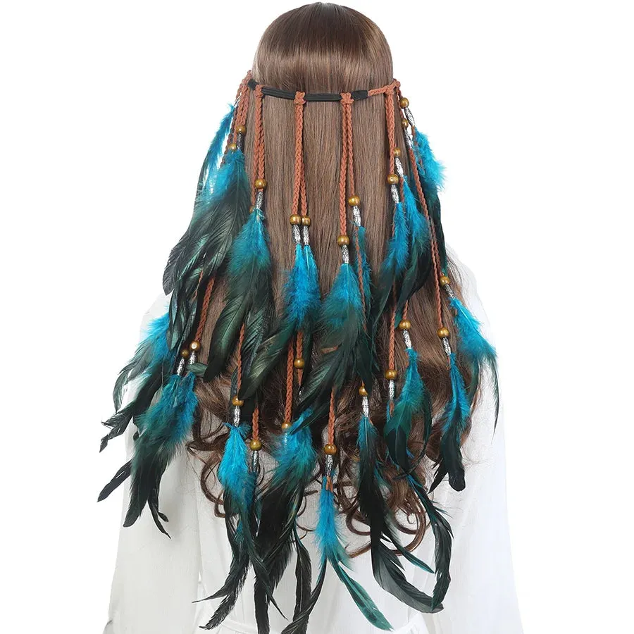Bohemian Feather Headband Hair Bands Boho Festival Hair