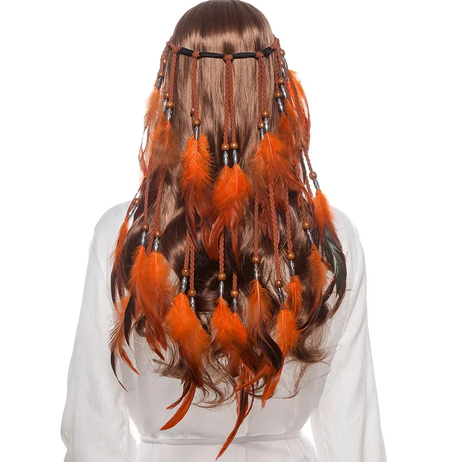 Bohemian Feather Headband Hair Bands Boho Festival Hair