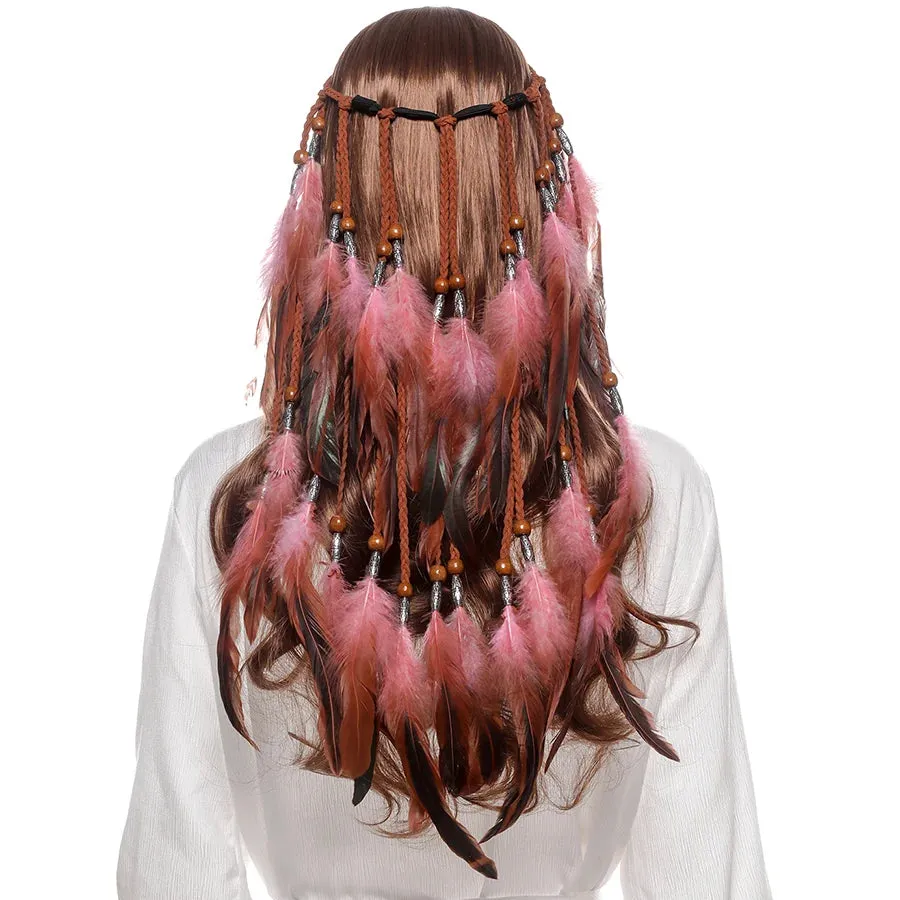 Bohemian Feather Headband Hair Bands Boho Festival Hair