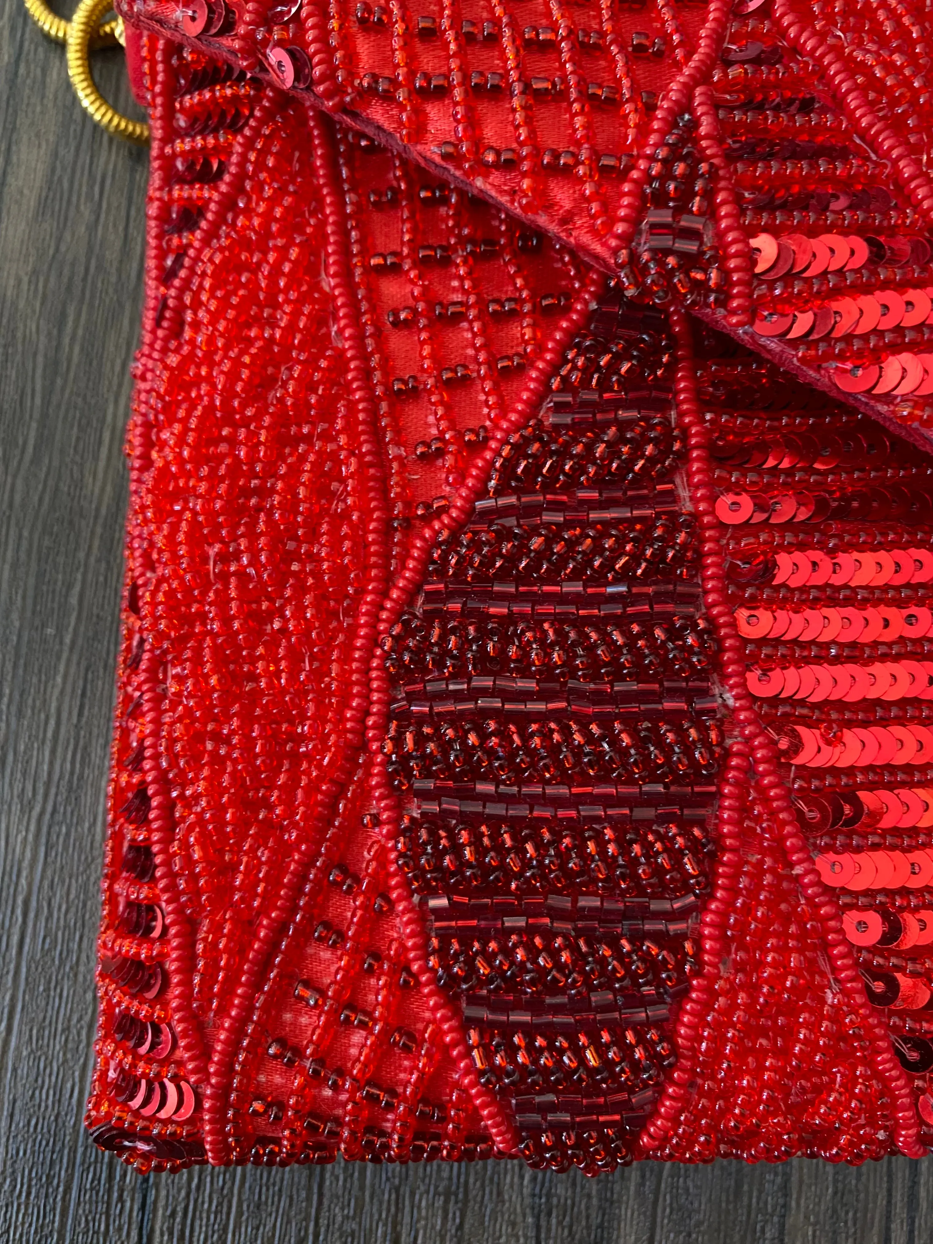 Cora Leaf Beaded Clutch