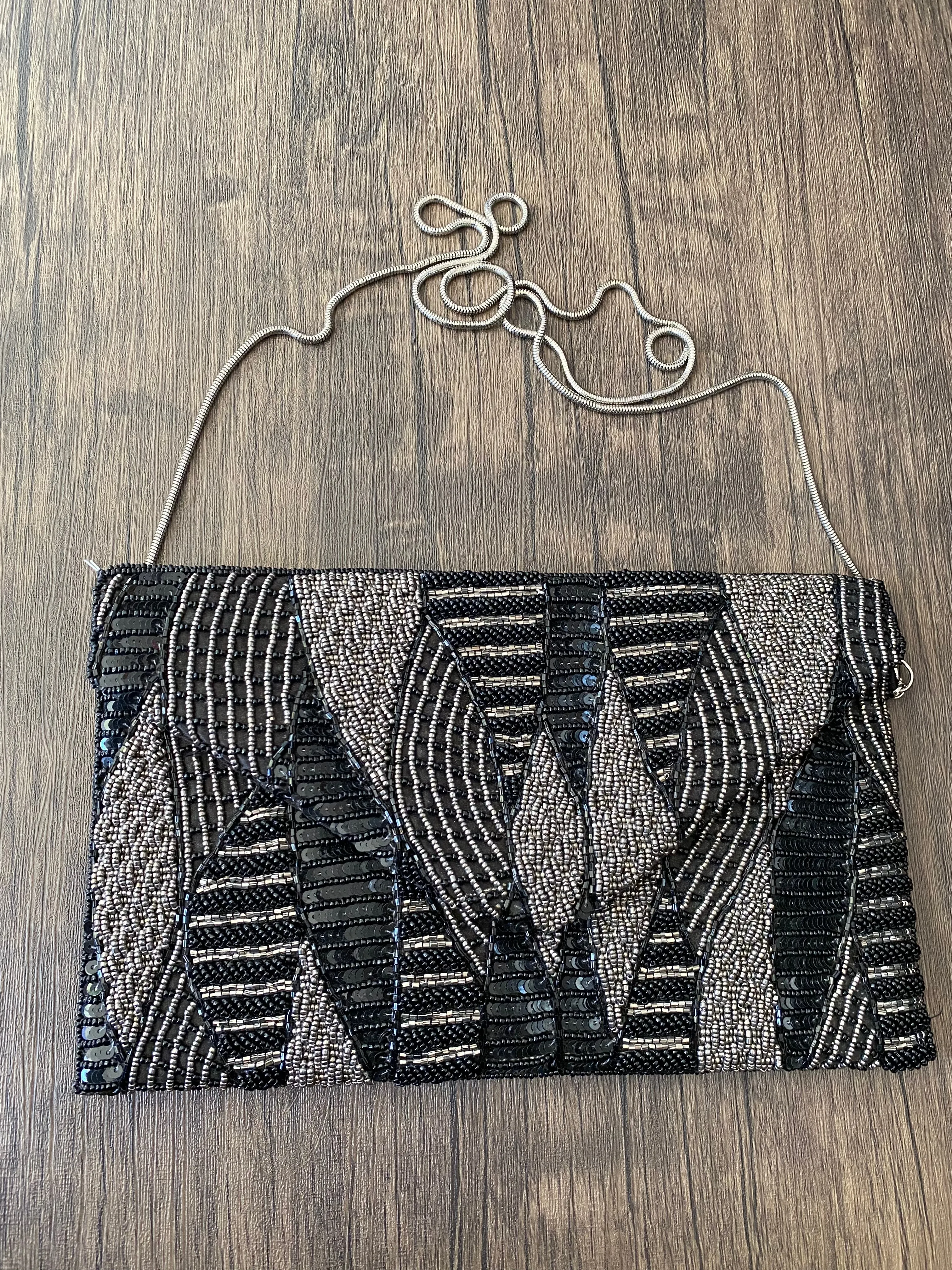 Cora Leaf Beaded Clutch