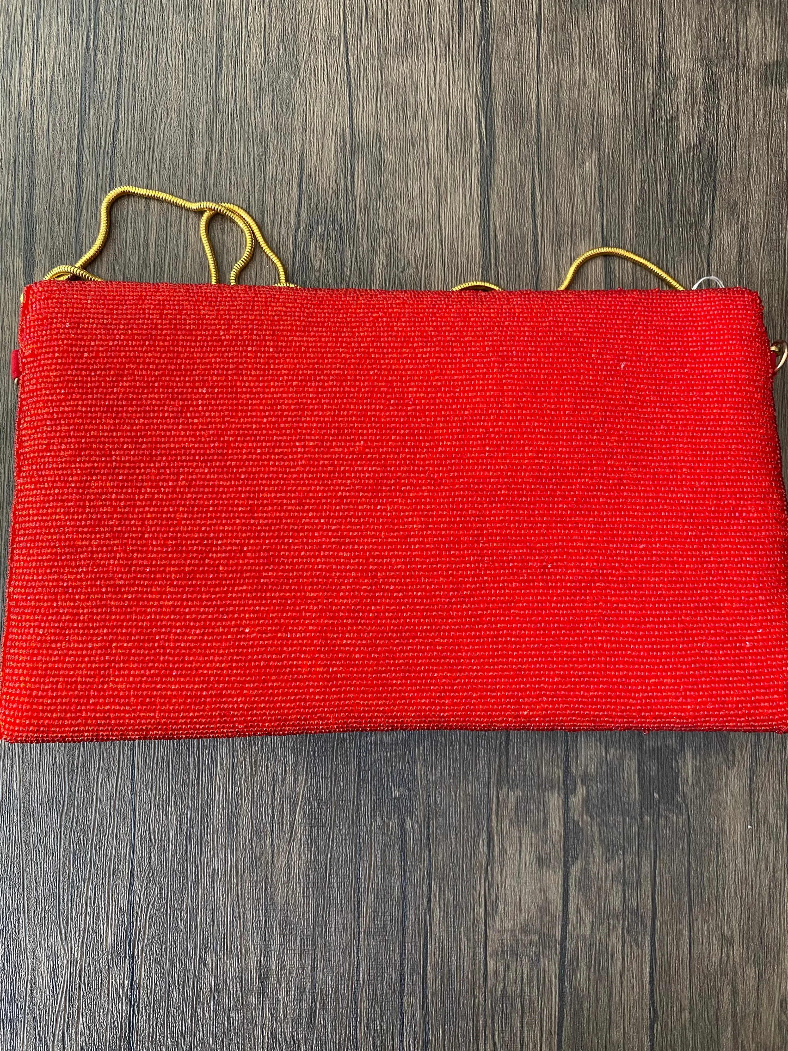 Cora Leaf Beaded Clutch