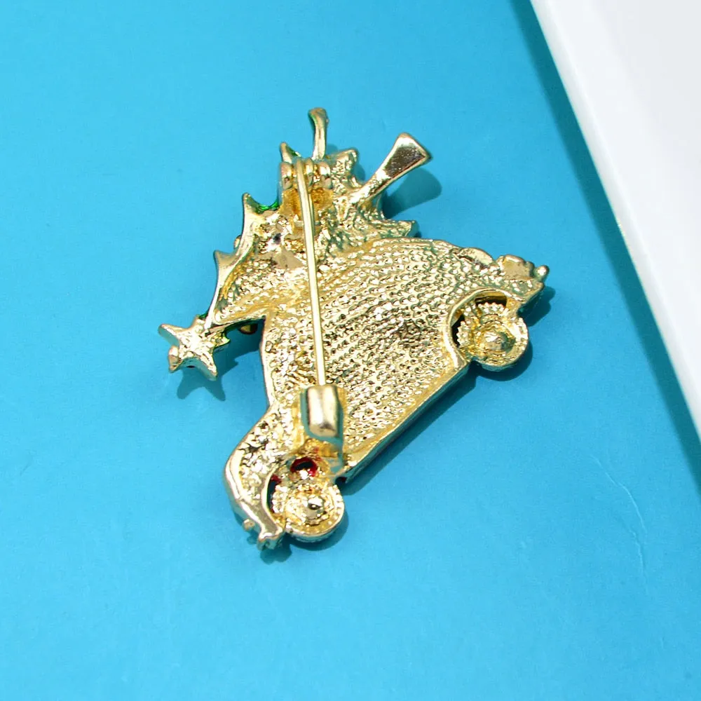 Creative Christmas Tree Brooches For Men Cute Enamel Car Shape Design Pins Jewelry Gifs