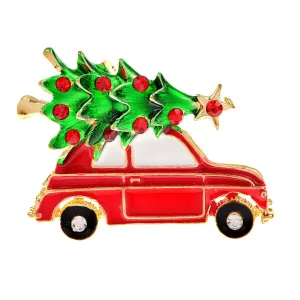 Creative Christmas Tree Brooches For Men Cute Enamel Car Shape Design Pins Jewelry Gifs