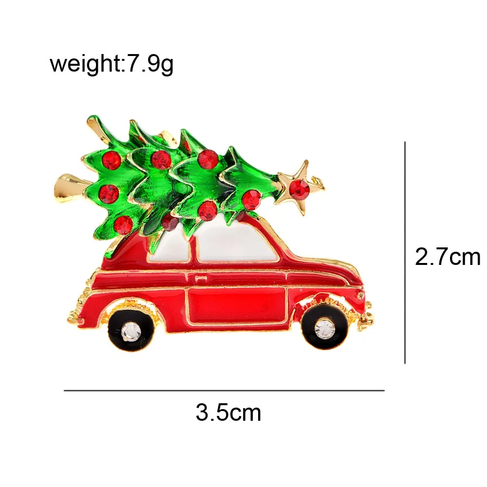 Creative Christmas Tree Brooches For Men Cute Enamel Car Shape Design Pins Jewelry Gifs