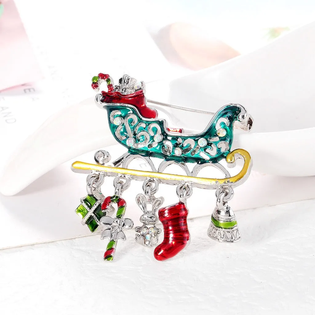 Creative Enamel Christmas Gift Car Brooches