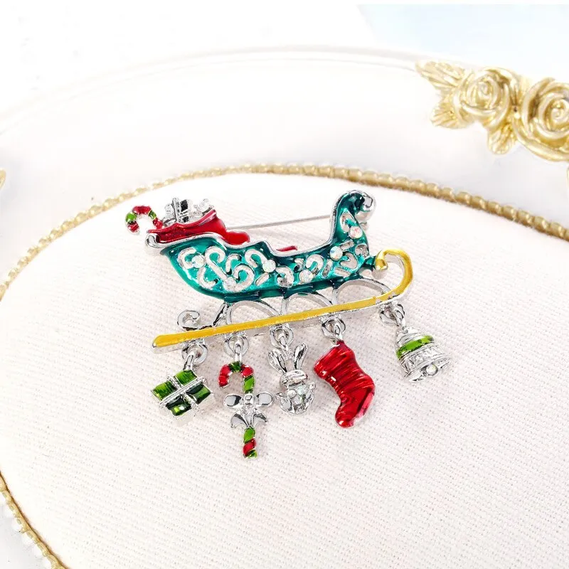 Creative Enamel Christmas Gift Car Brooches