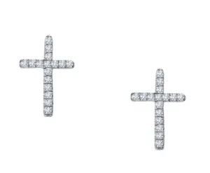 Cross Studs Simulated Diamond Earrings E2003CLP