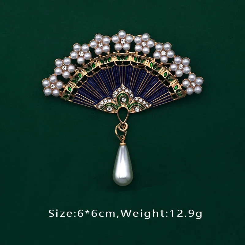 Cute Creative Fan Boat Pin Buckle Brooches