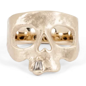Extra Small Snaggletooth Skull Ring in White - Made to Order