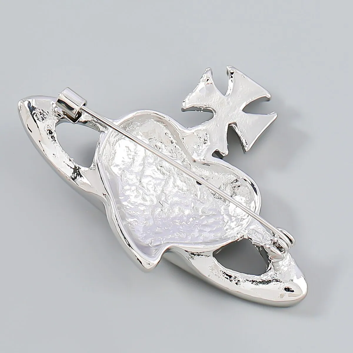 Fashion Metal Heart Shape Flower Geometric Brooch Women