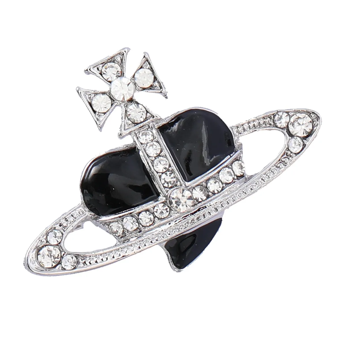 Fashion Metal Heart Shape Flower Geometric Brooch Women