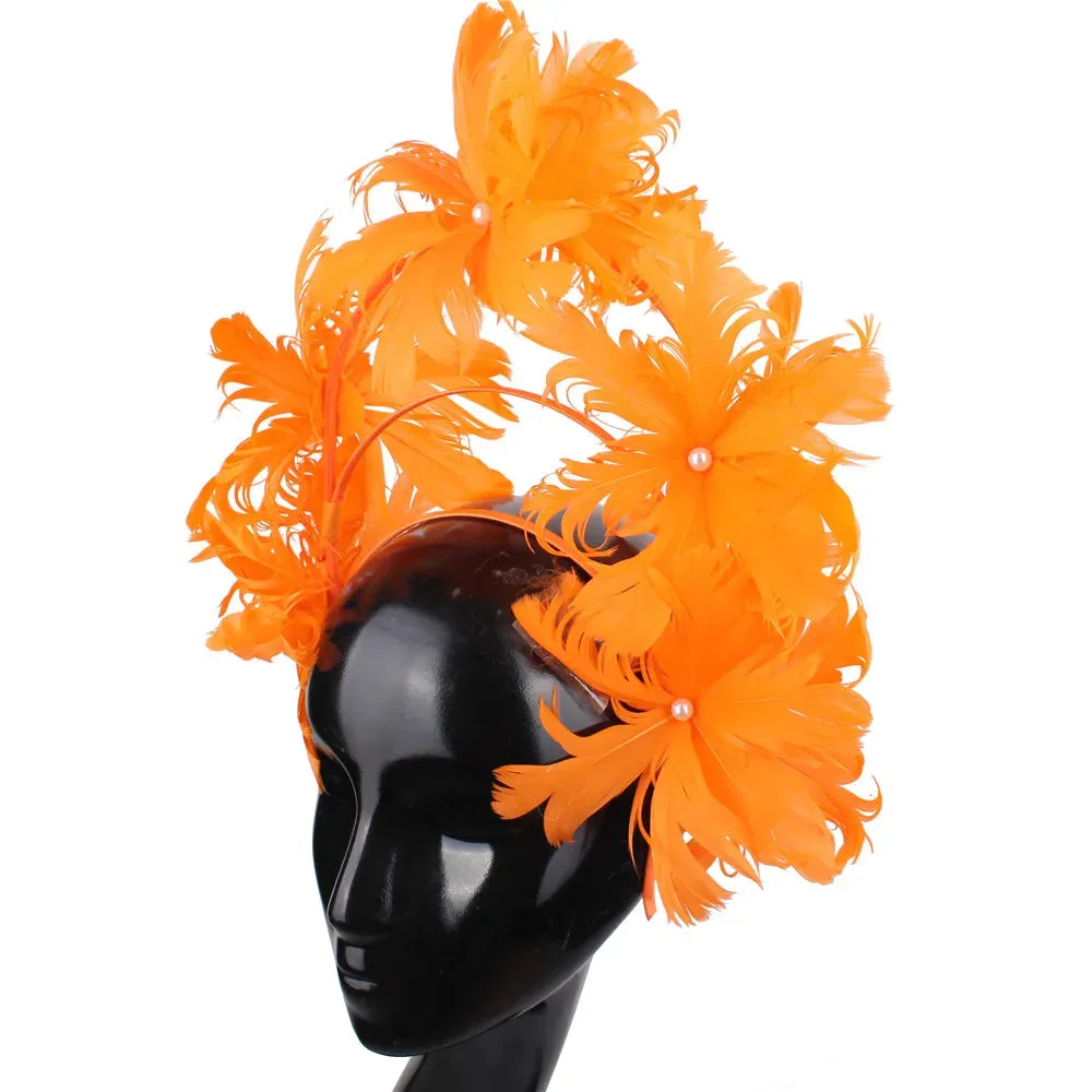 Feather Flower Fascinator Millinery 13 Colours