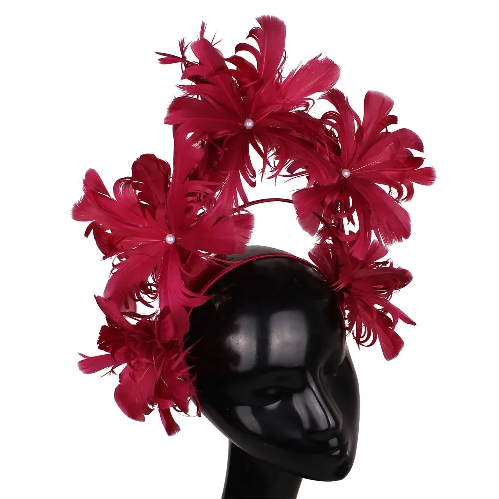 Feather Flower Fascinator Millinery 13 Colours