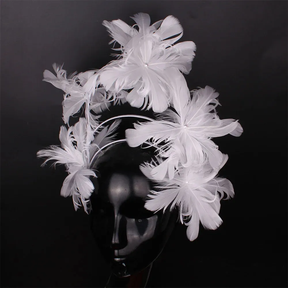 Feather Flower Fascinator Millinery 13 Colours