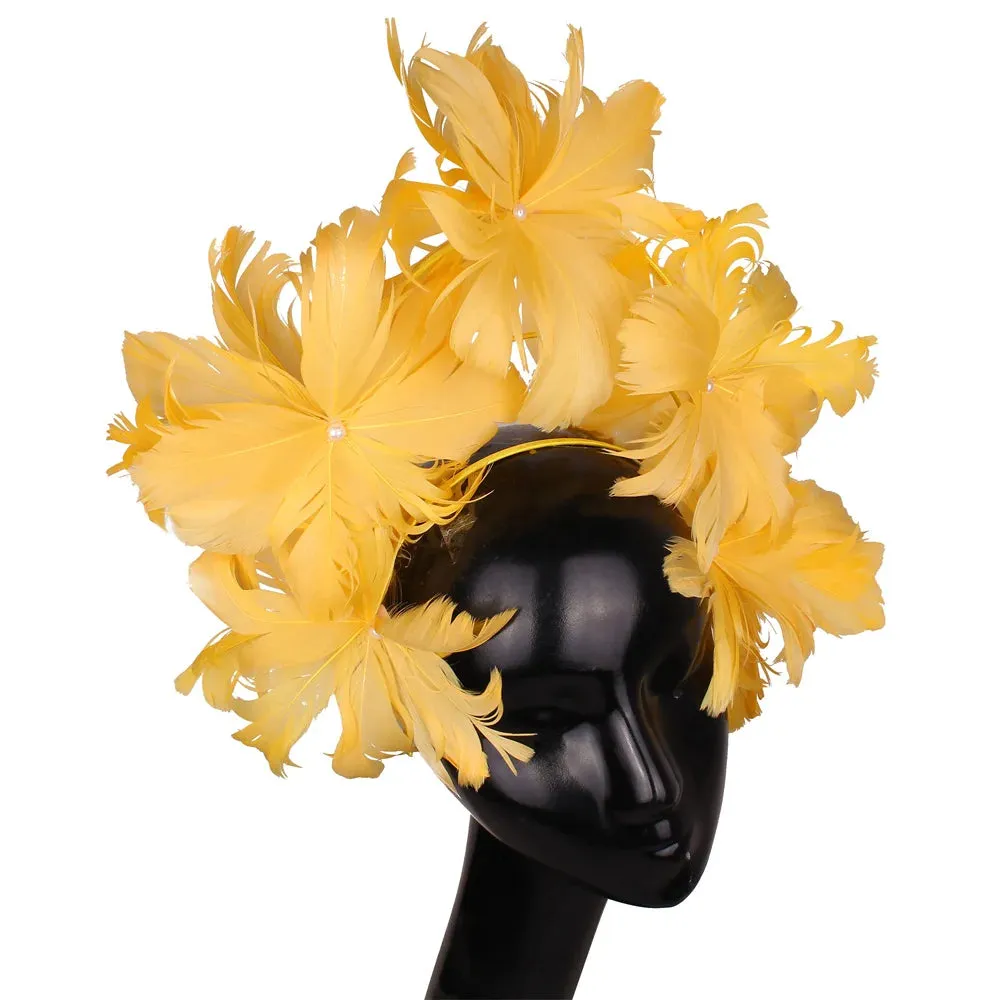 Feather Flower Fascinator Millinery 13 Colours