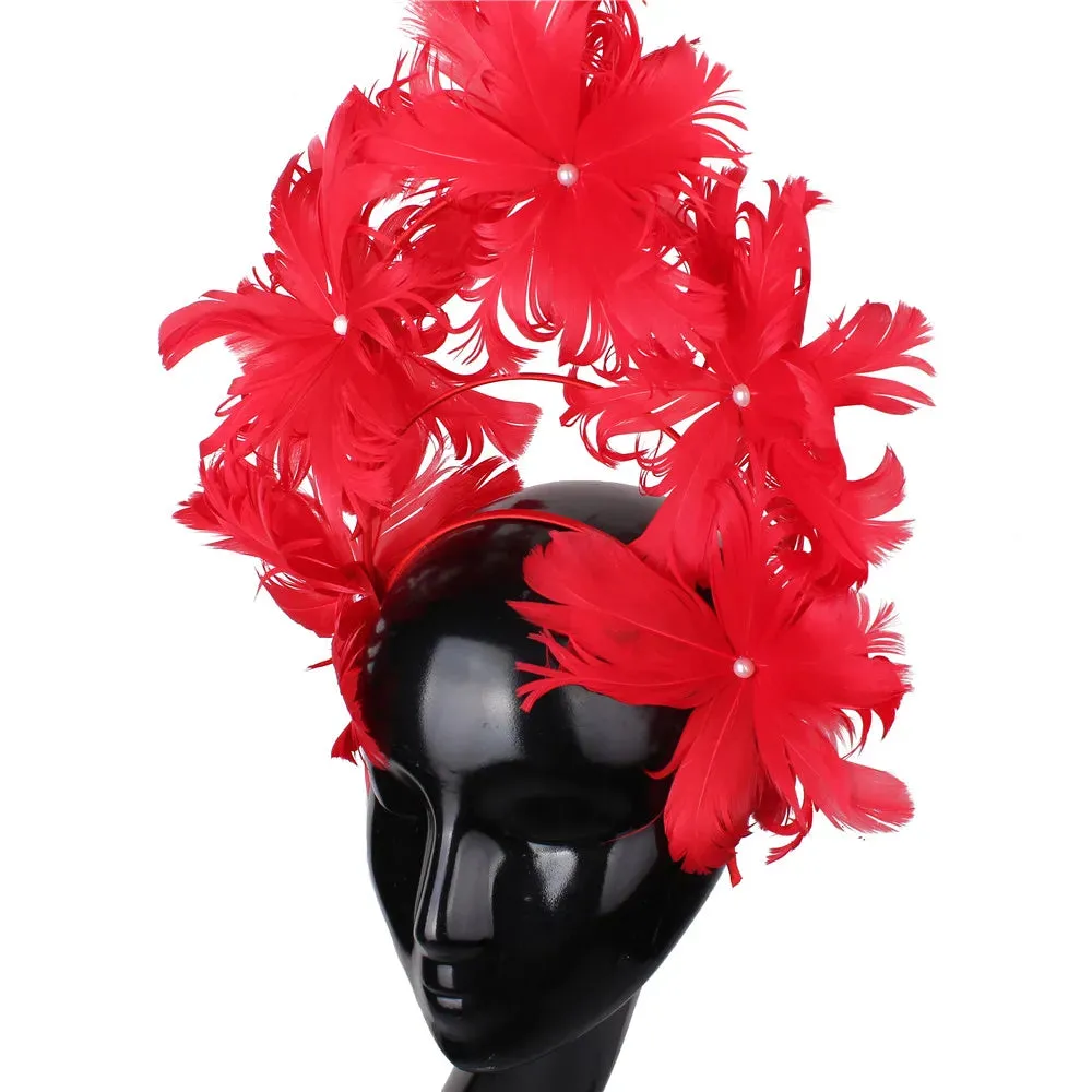 Feather Flower Fascinator Millinery 13 Colours