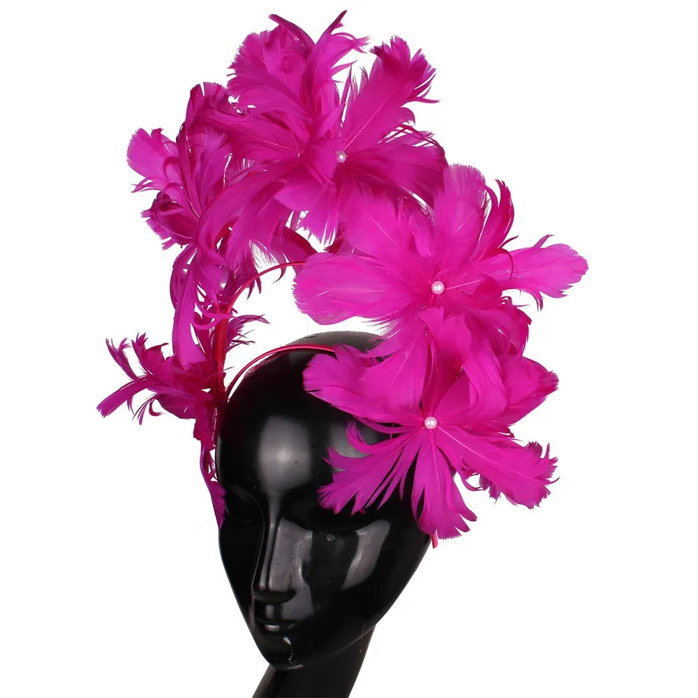 Feather Flower Fascinator Millinery 13 Colours