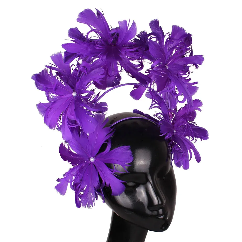 Feather Flower Fascinator Millinery 13 Colours
