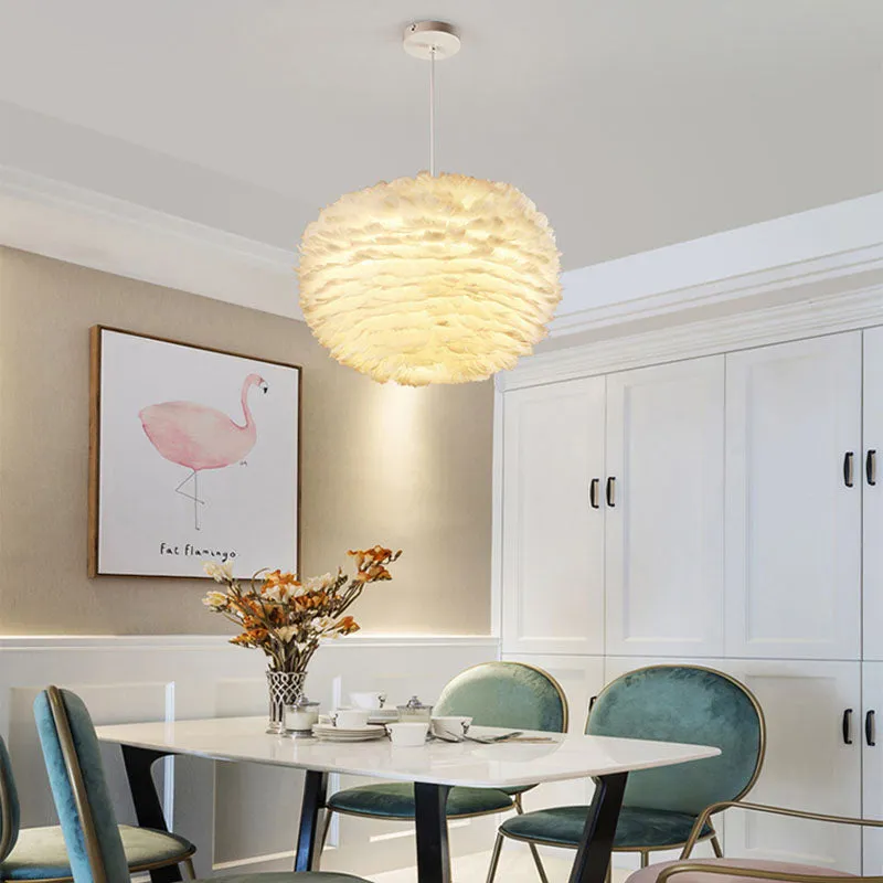 Feather Pendant Lights Hanging Lamp