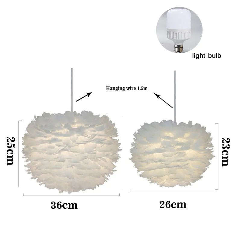 Feather Pendant Lights Hanging Lamp