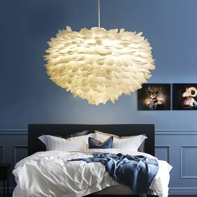 Feather Pendant Lights Hanging Lamp