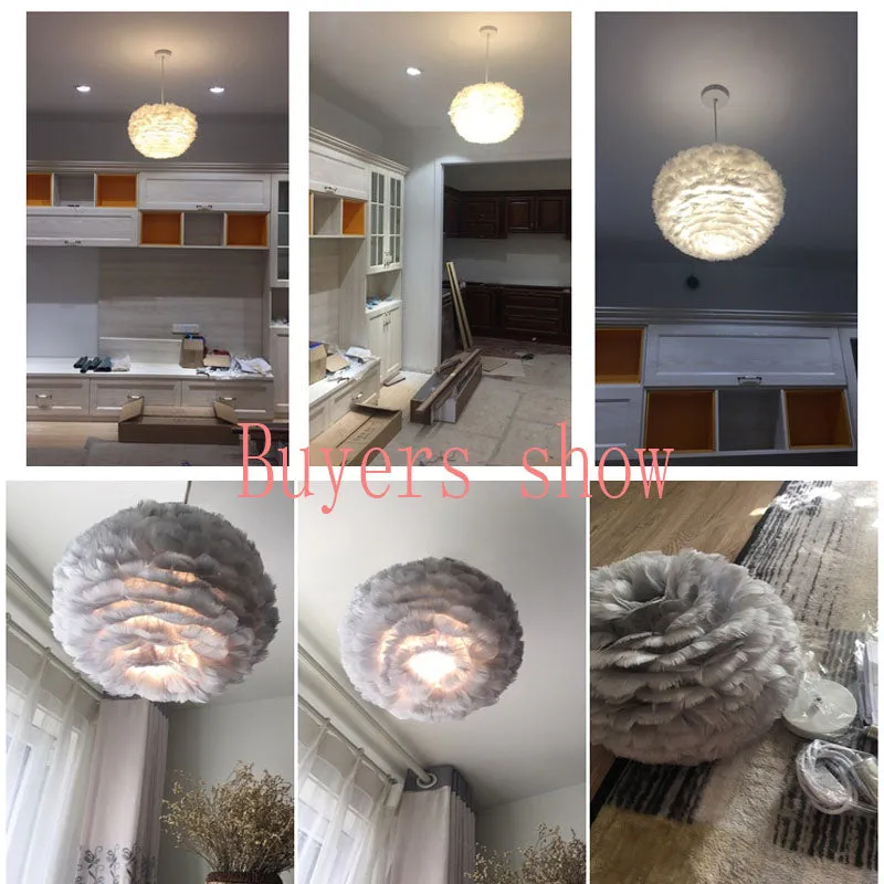 Feather Pendant Lights Hanging Lamp