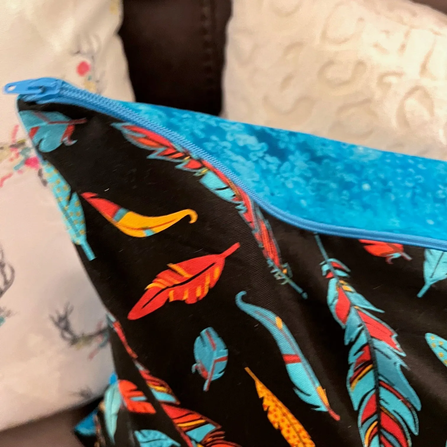 Feathers and Floral Western Style Pillow Covers