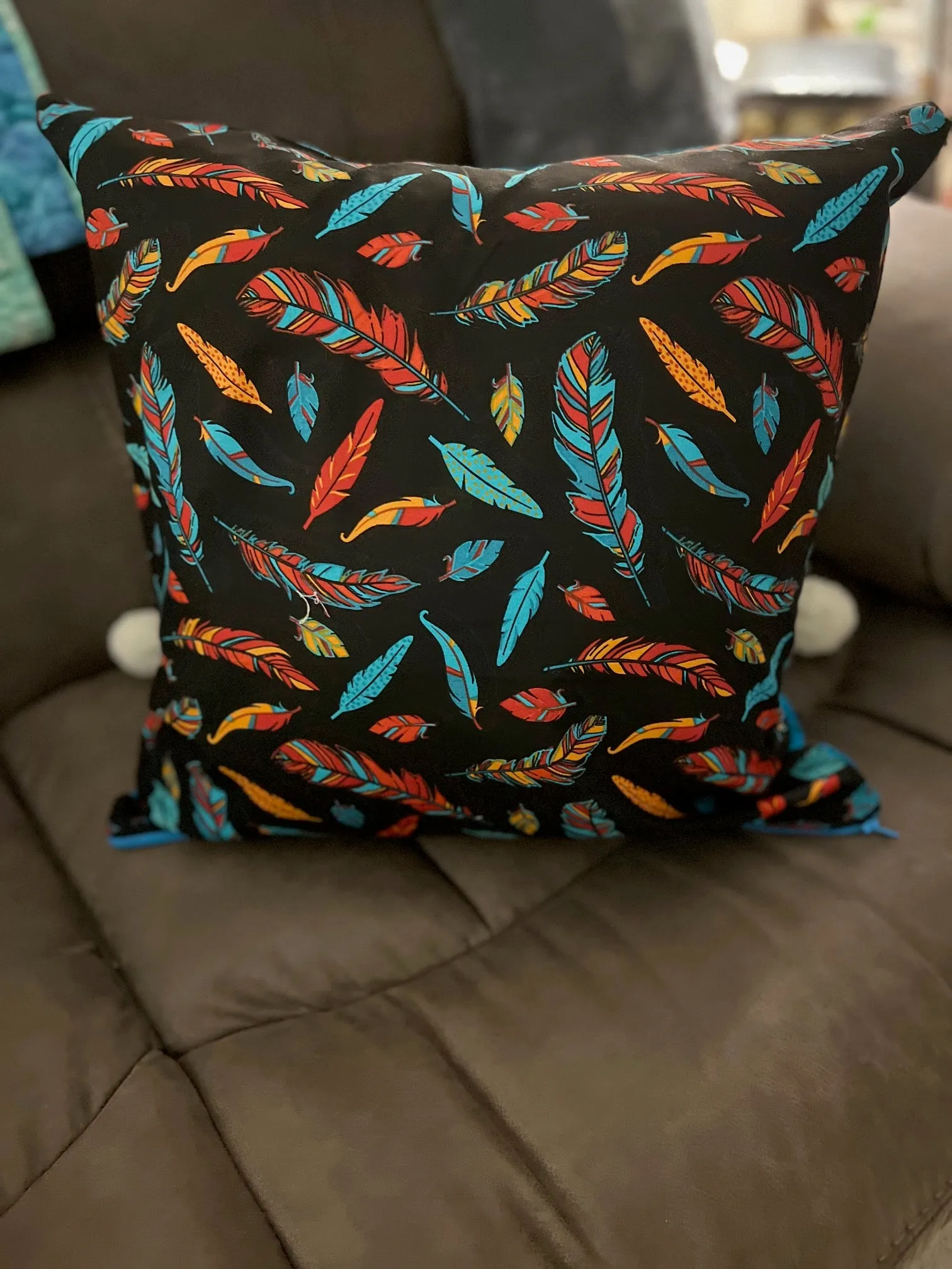Feathers and Floral Western Style Pillow Covers