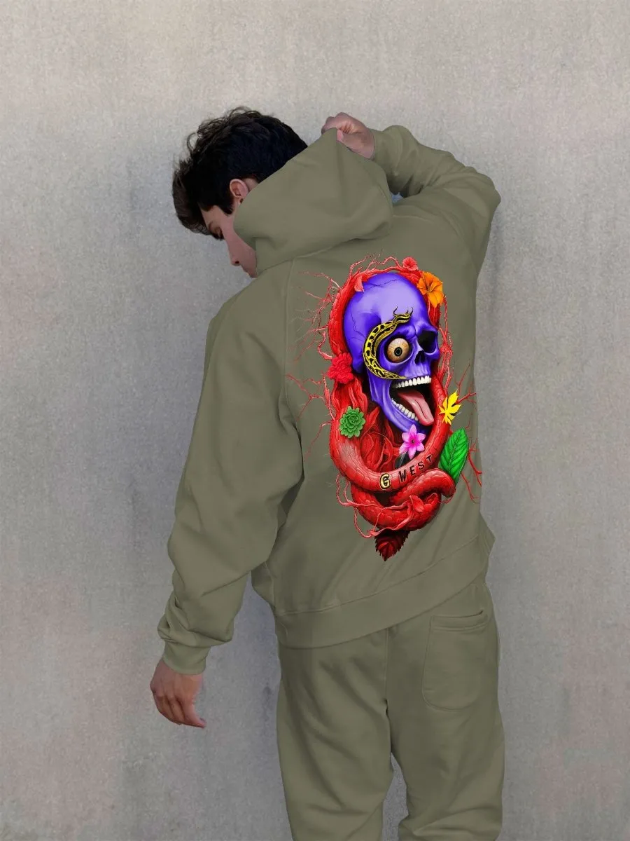 G West Rose Skull Heavy Premium Hoodie - 6 Colors