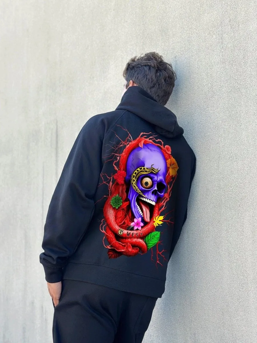 G West Rose Skull Heavy Premium Hoodie - 6 Colors
