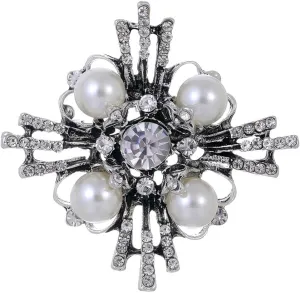 Geometric Cross Brooch Pin Vintage Rhinestone Pearl Lapel Pins Dainty Baroque Lapel Pins Clothing Accessories Corsage for Women Men Banquet Elegant Jewelry