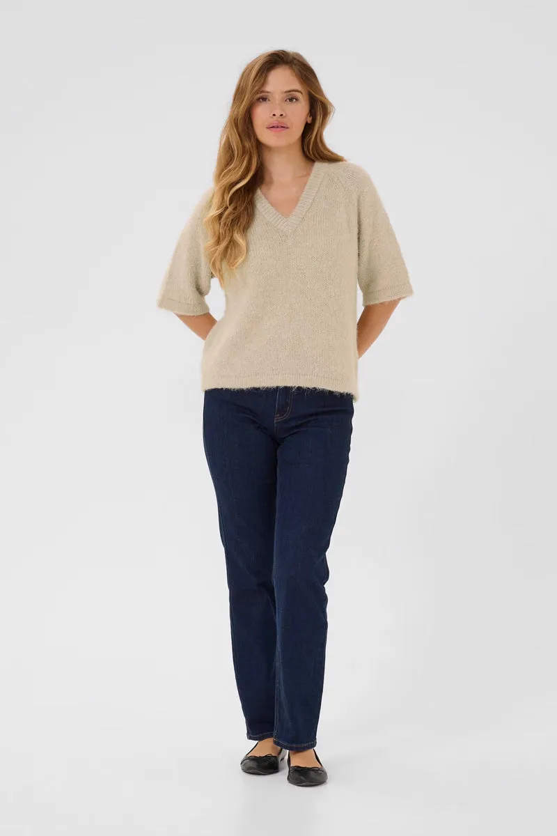 KAFFE KAemilie V-Neck Pullover Feather Gray