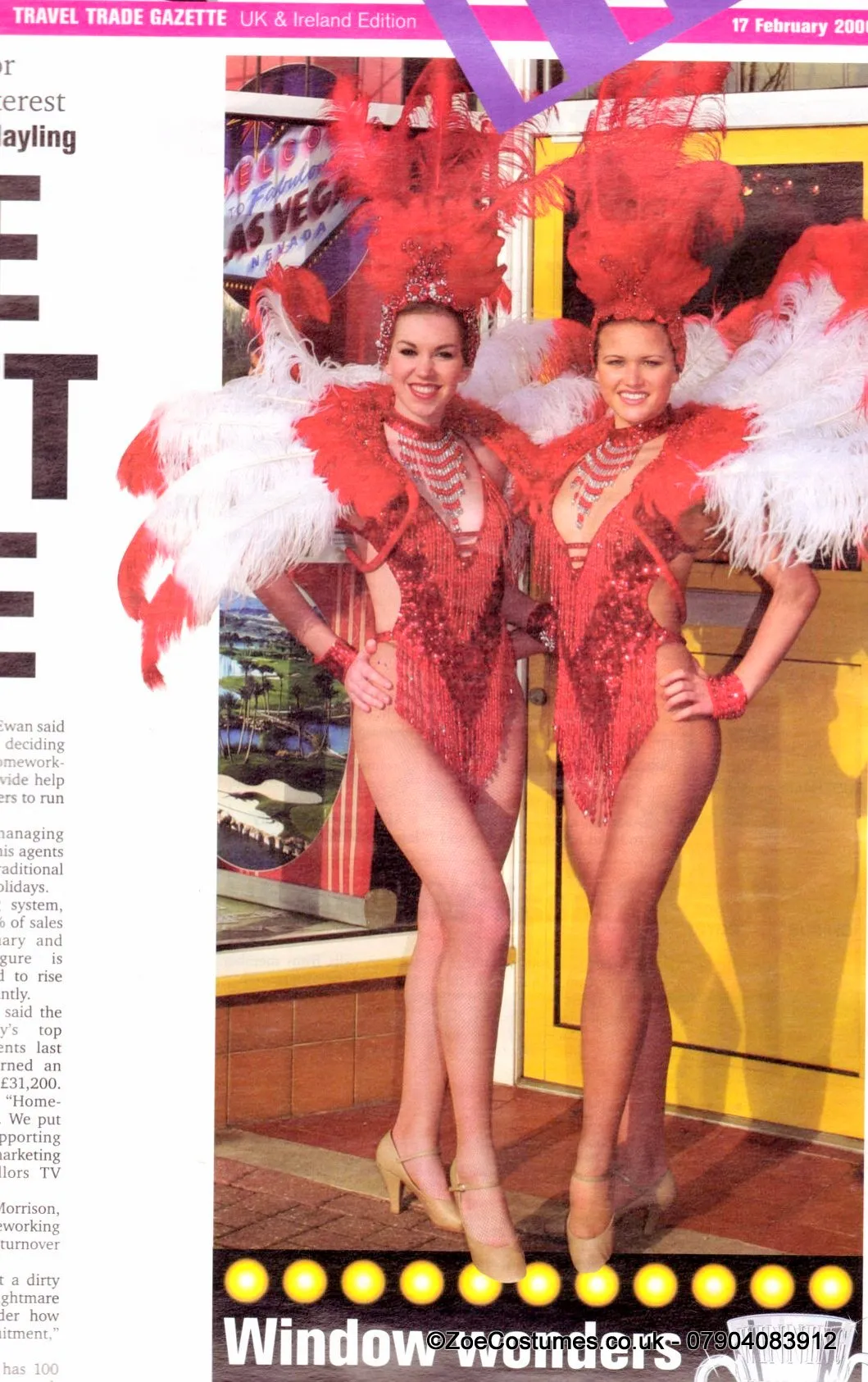 Large White and Red Feather Fans for Hire | Zoe London Dance Costumes Hire