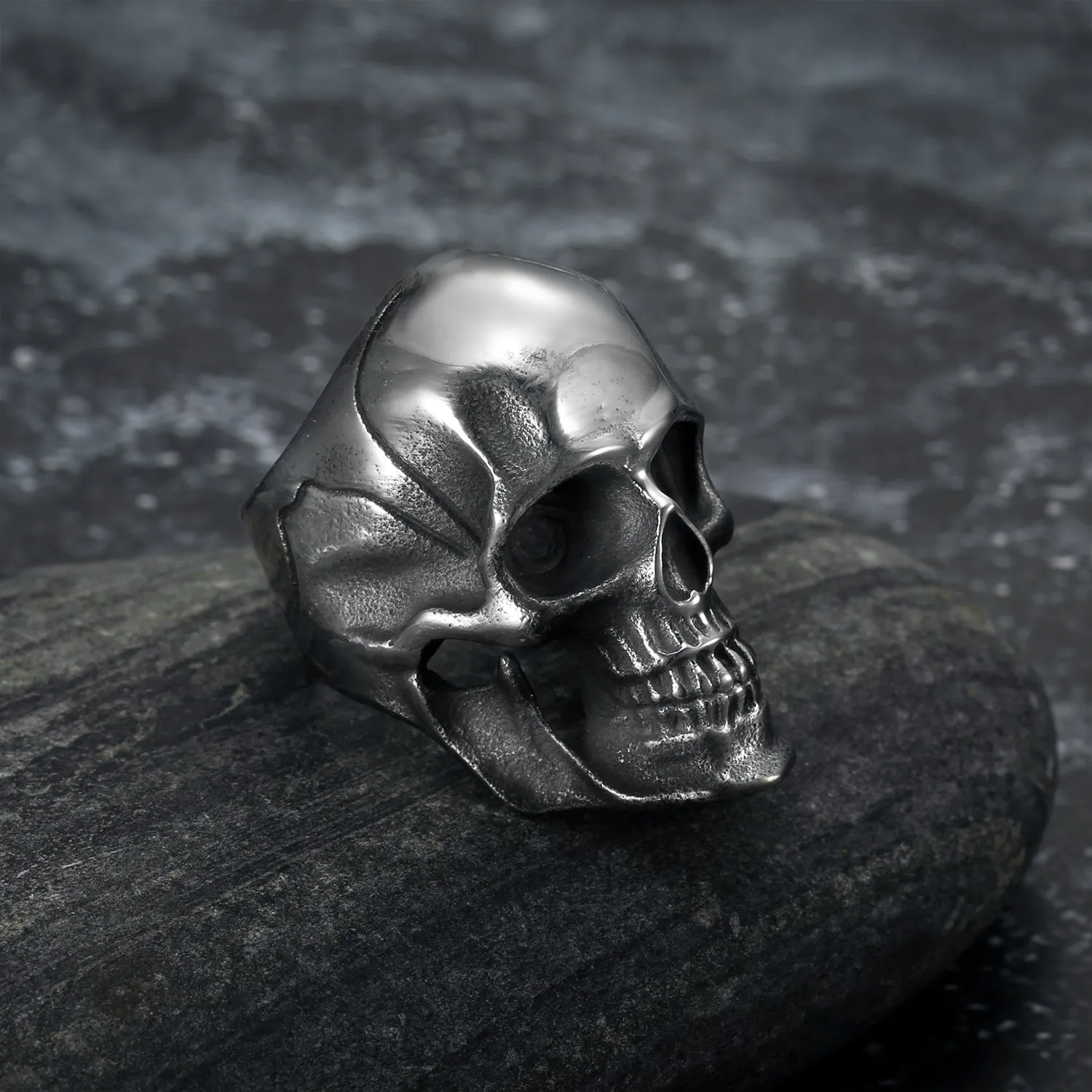Nordic Pride Handcrafted Stainless Steel Skull Ring