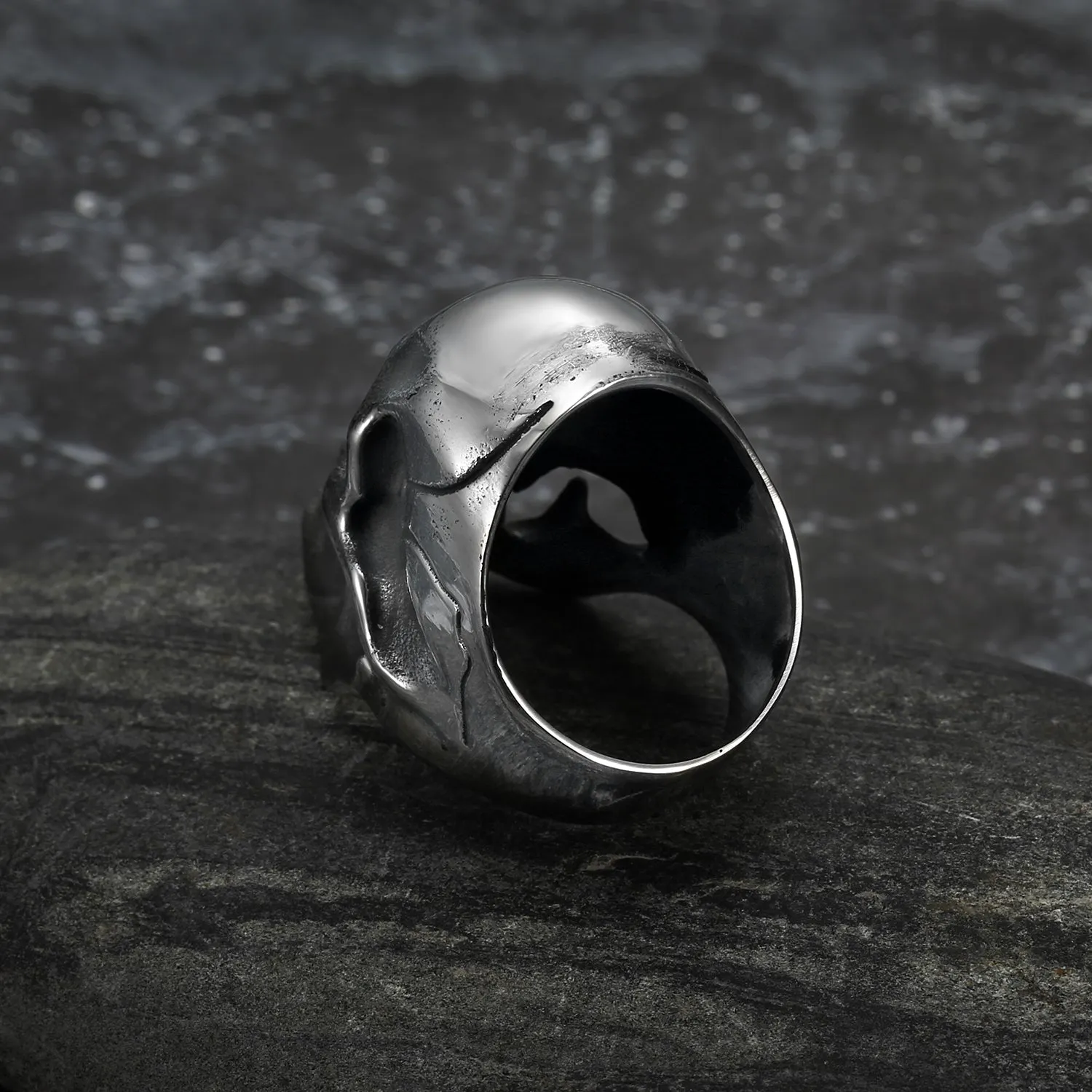 Nordic Pride Handcrafted Stainless Steel Skull Ring