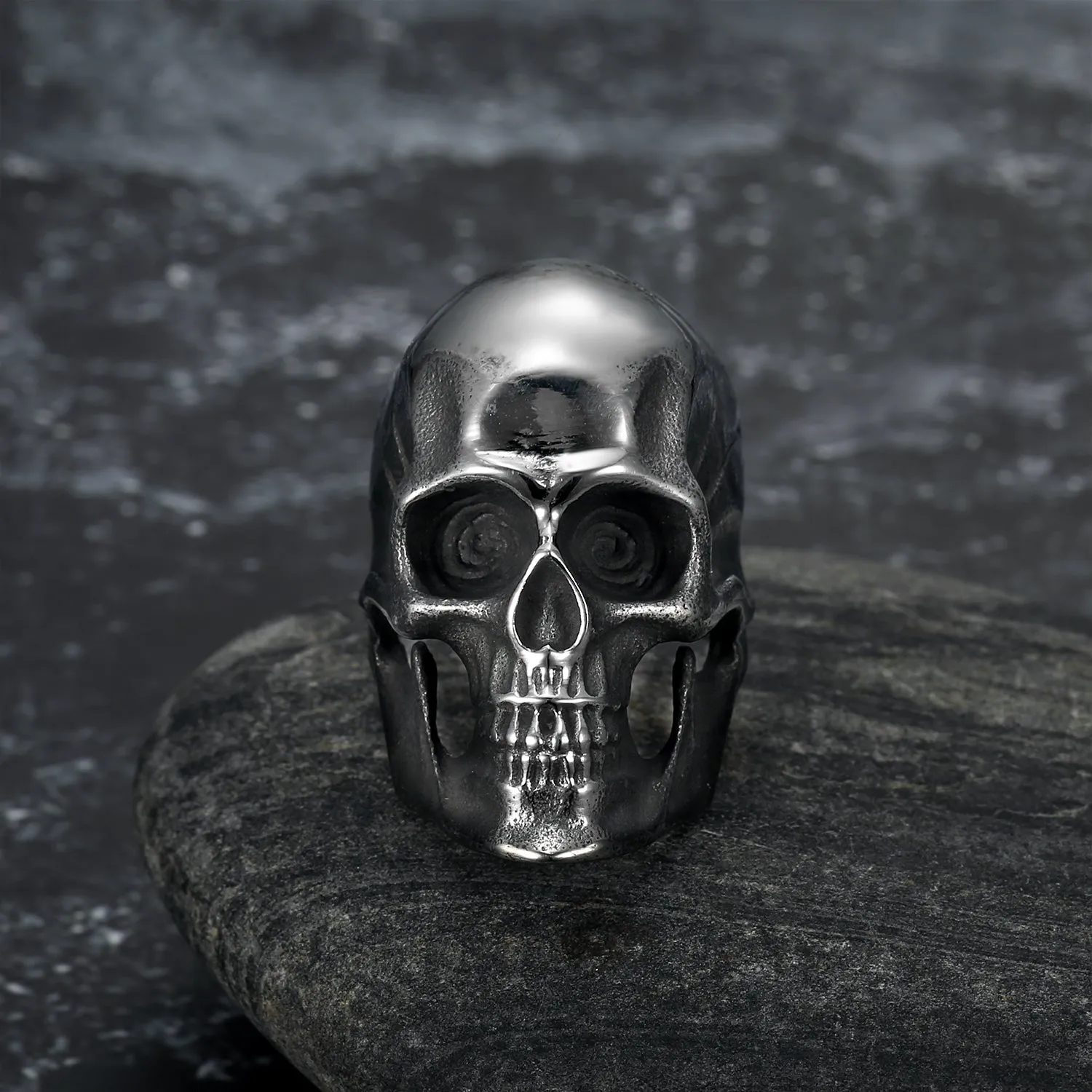 Nordic Pride Handcrafted Stainless Steel Skull Ring
