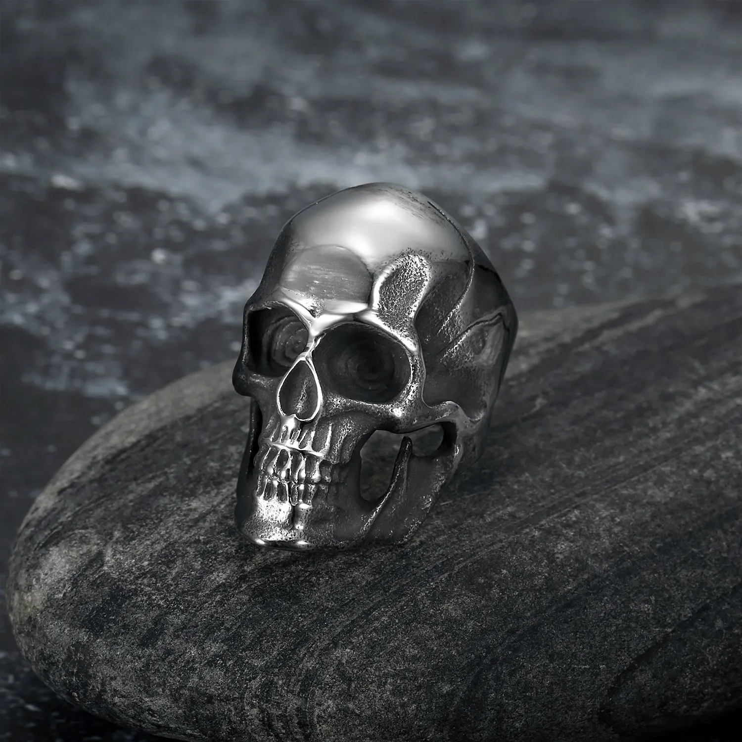 Nordic Pride Handcrafted Stainless Steel Skull Ring