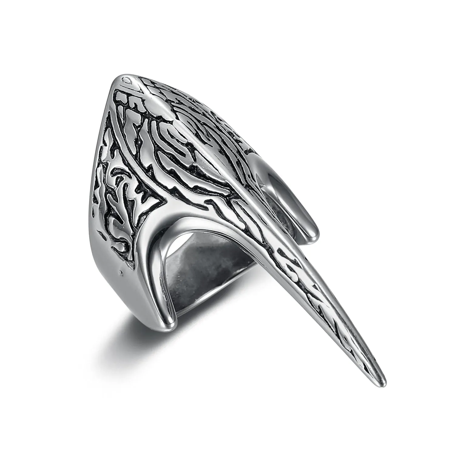 Nordic Pride Handcrafted Stainless Steel Stylized Raven Skull Ring