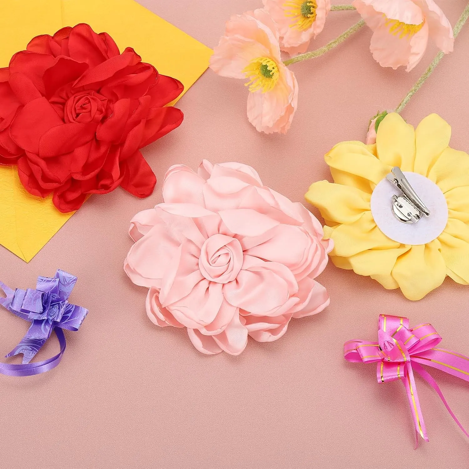 PATIKIL Rose Flower Hair Clips, Fabric Brooch Pins for Women Wedding Party Dance Dress Clothes Accessories Valentine's Day Gifts