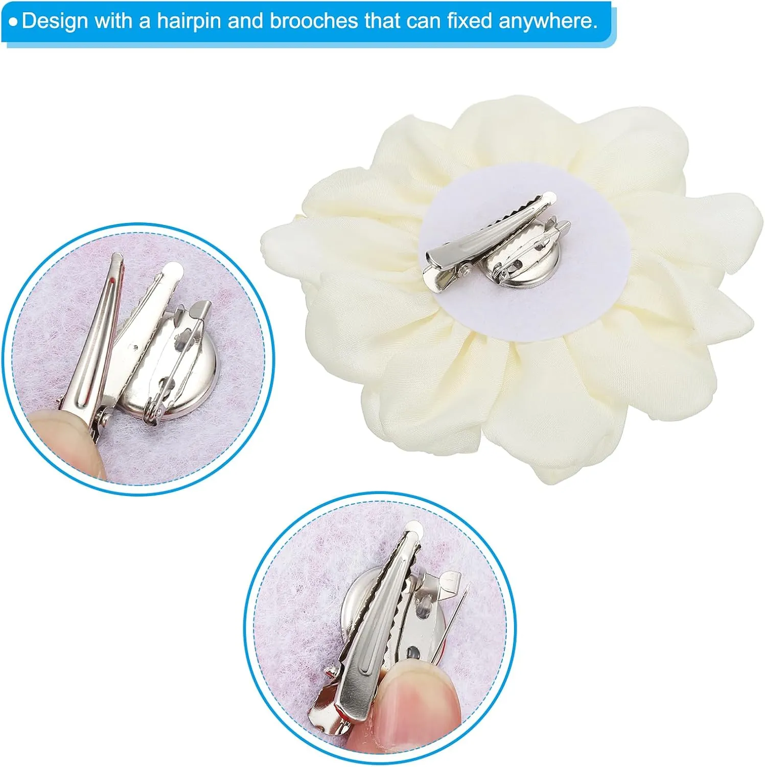 PATIKIL Rose Flower Hair Clips, Fabric Brooch Pins for Women Wedding Party Dance Dress Clothes Accessories Valentine's Day Gifts