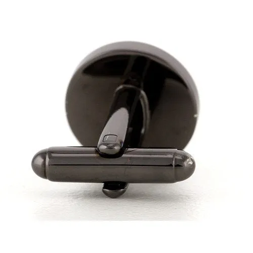 Personalised Gunmetal Engraved Round Cufflinks